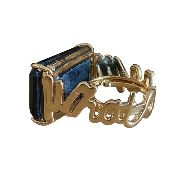 ♠️ KATE SPADE NEW YORK What a Gem Emerald Green Crystal Gold Womans Ring Jewelry - Picture 4 of 10